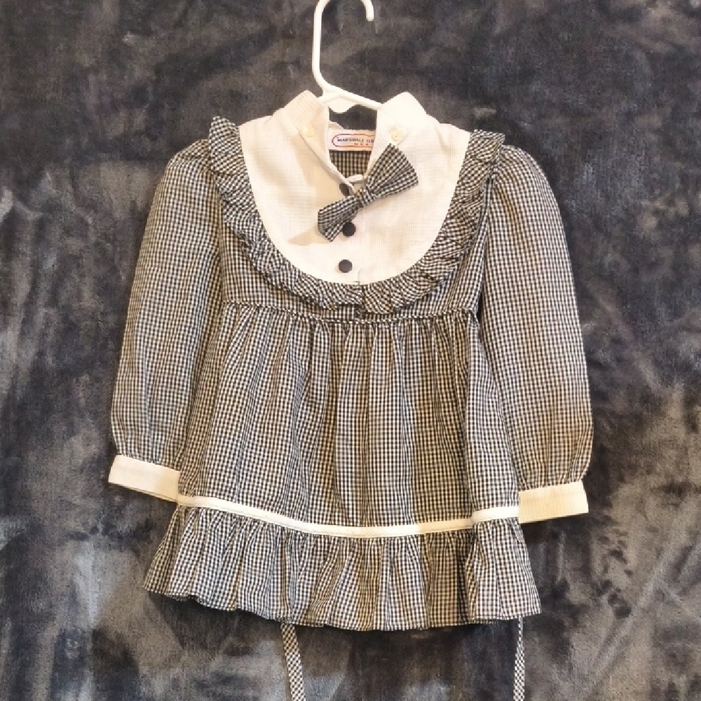 Marshall Sinclair Checkered Baby Dress with Bow